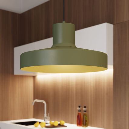 Пендел BILO 1xE27/15W/230V Ø 35 см зелен