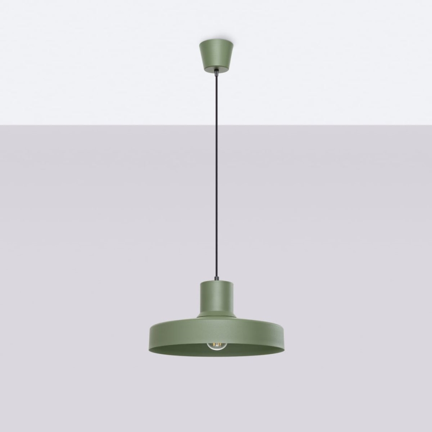 Пендел BILO 1xE27/15W/230V Ø 35 см зелен