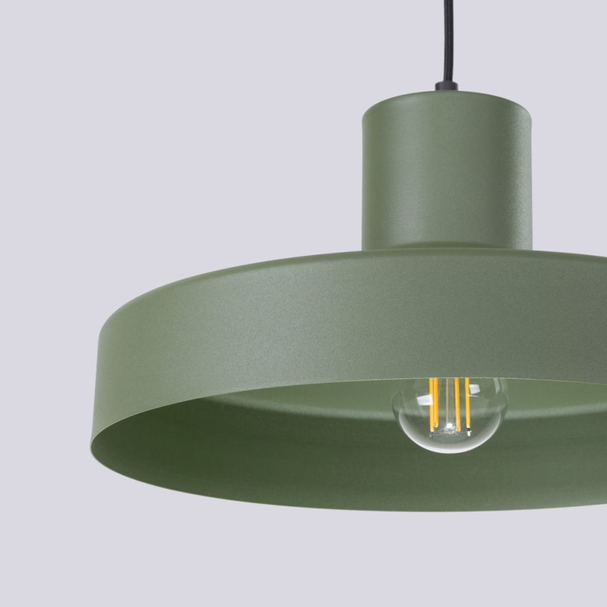Пендел BILO 1xE27/15W/230V Ø 35 см зелен