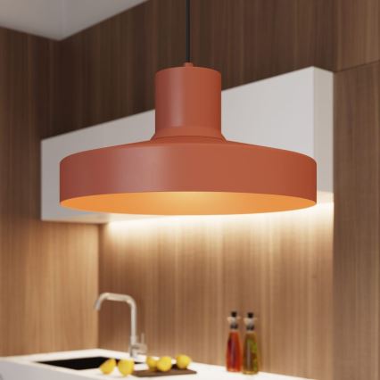 Пендел BILO 1xE27/15W/230V Ø 35 см оранжев
