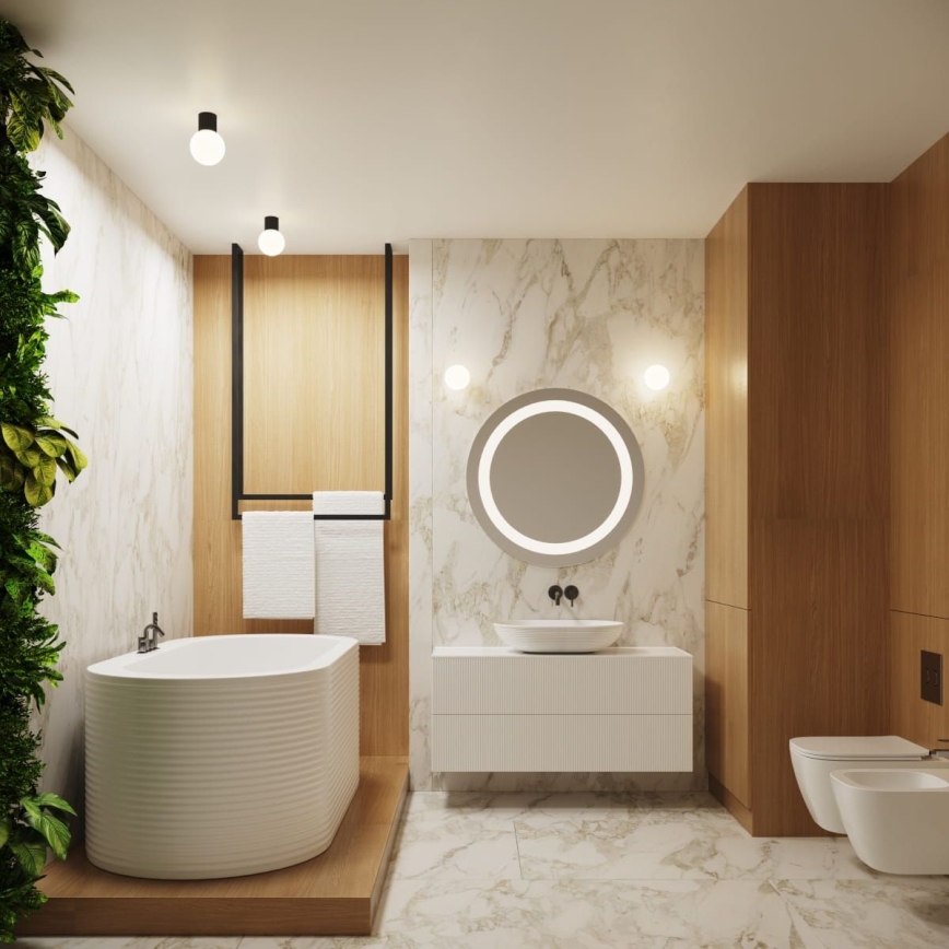 Плафон за баня HALO 1xG9/8W/230V Ø 12 см IP44 черен