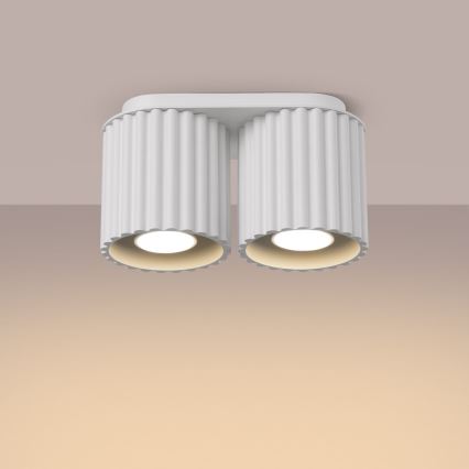 Точково осветително тяло AURA 2xGU10/10W/230V бяло
