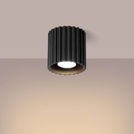 Точково осветително тяло AURA 1xGU10/10W/230V, с диаметър 10 см, черно