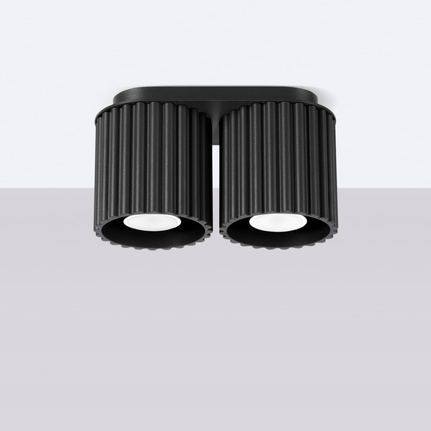 Точково осветително тяло AURA 2xGU10/10W/230V черно