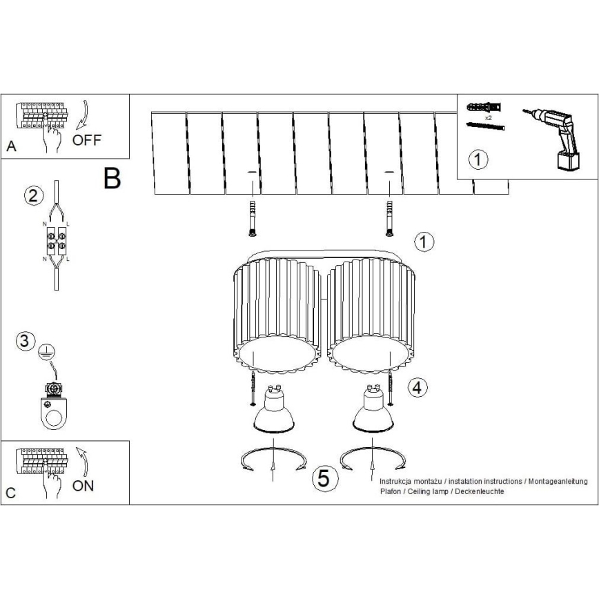 Точково осветително тяло AURA 2xGU10/10W/230V черно