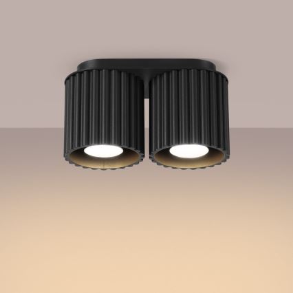 Точково осветително тяло AURA 2xGU10/10W/230V черно