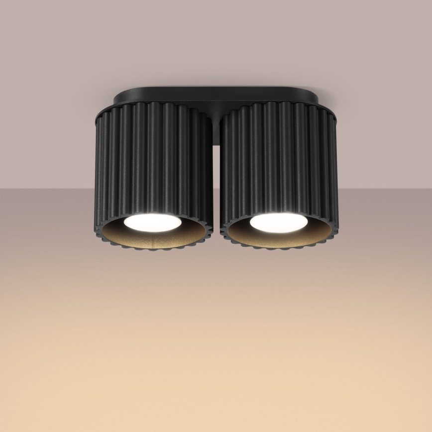 Точково осветително тяло AURA 2xGU10/10W/230V черно