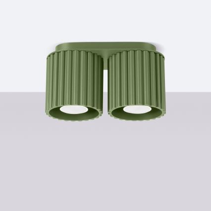 Точково осветително тяло AURA 2xGU10/10W/230V зелено