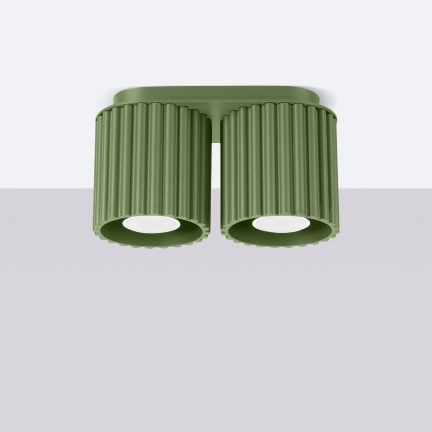 Точково осветително тяло AURA 2xGU10/10W/230V зелено