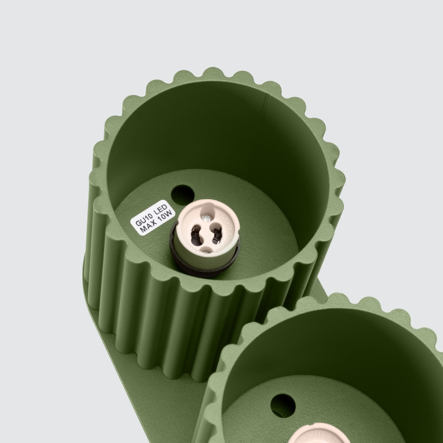 Точково осветително тяло AURA 2xGU10/10W/230V зелено