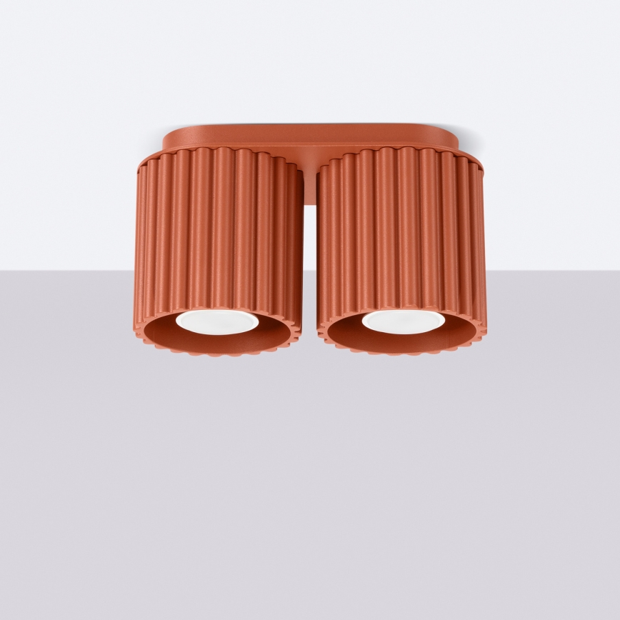 Точково осветително тяло AURA 2xGU10/10W/230V оранжево