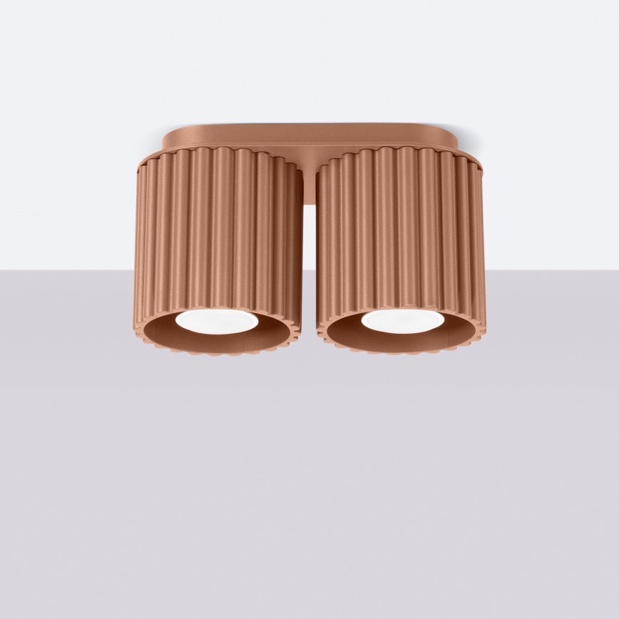 Точково осветително тяло AURA 2xGU10/10W/230V кафяво