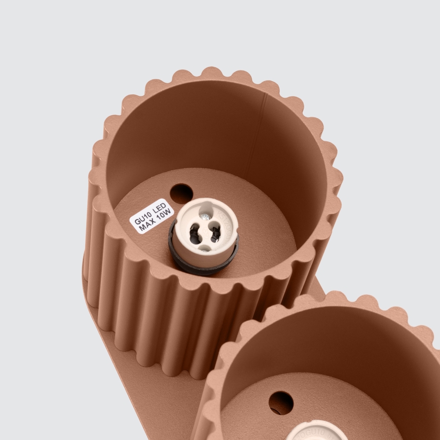 Точково осветително тяло AURA 2xGU10/10W/230V кафяво