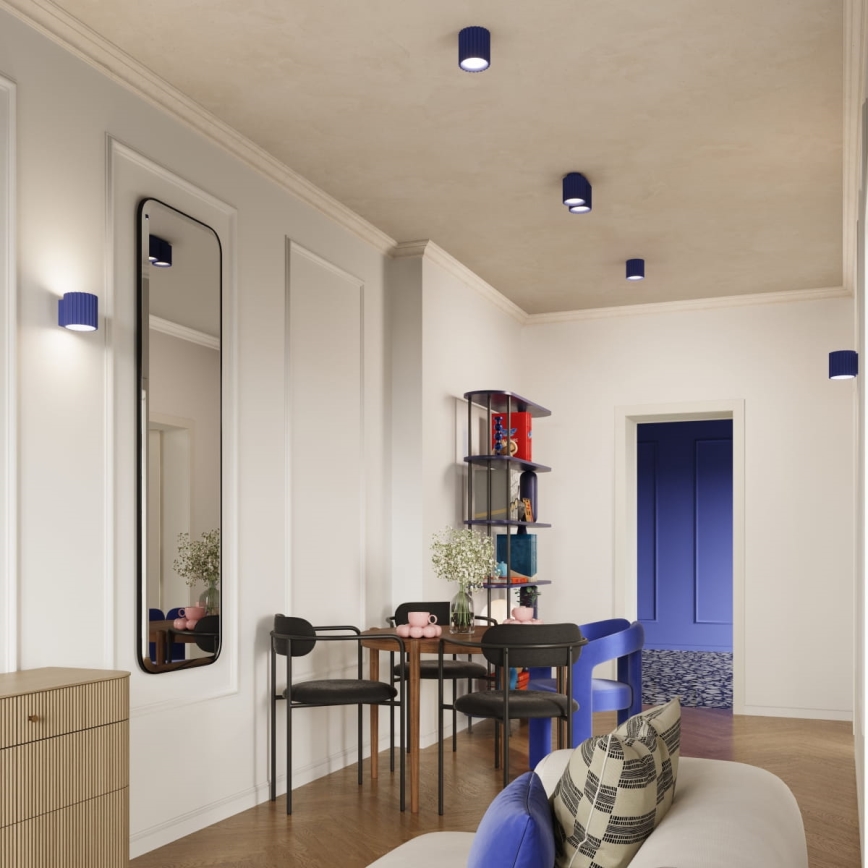 Точково осветително тяело AURA 1xGU10/10W/230V 10 см синьо