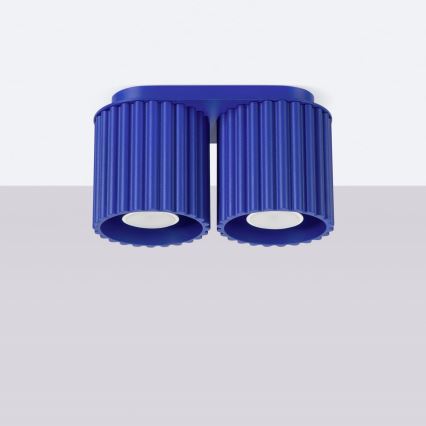 Точково осветително тяло AURA 2xGU10/10W/230V синьо