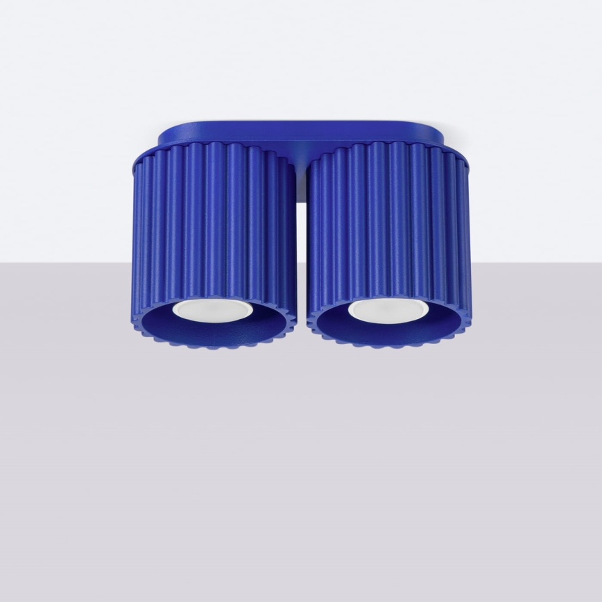 Точково осветително тяло AURA 2xGU10/10W/230V синьо