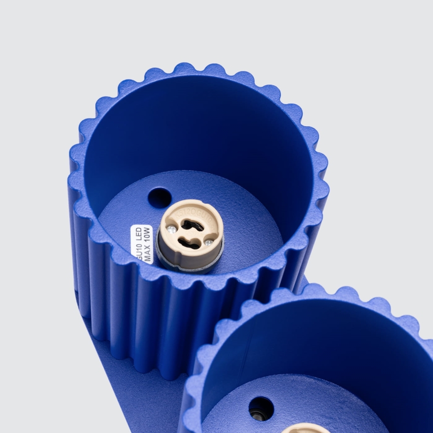 Точково осветително тяло AURA 2xGU10/10W/230V синьо