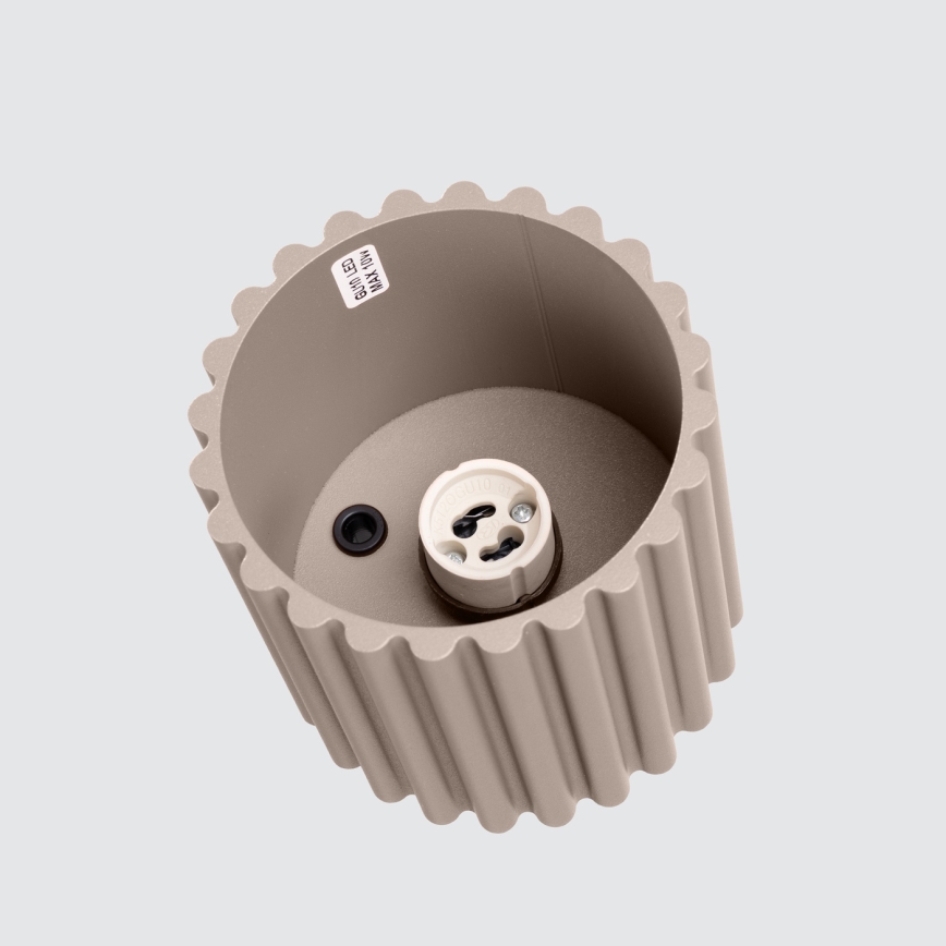Точково осветително тяло AURA 1xGU10/10W/230V Ø 10 см таупе