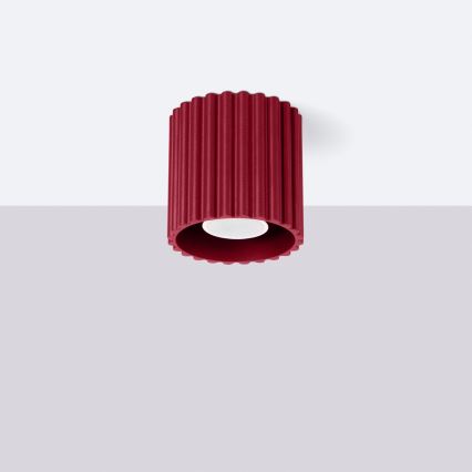 Точково осветително тяло AURA 1xGU10/10W/230V диаметър 10 см червено
