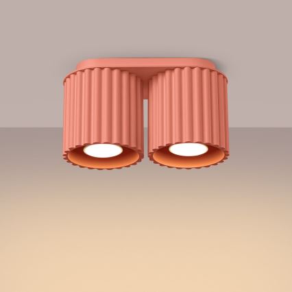 Спот осветително тяло AURA 2xGU10/10W/230V розово