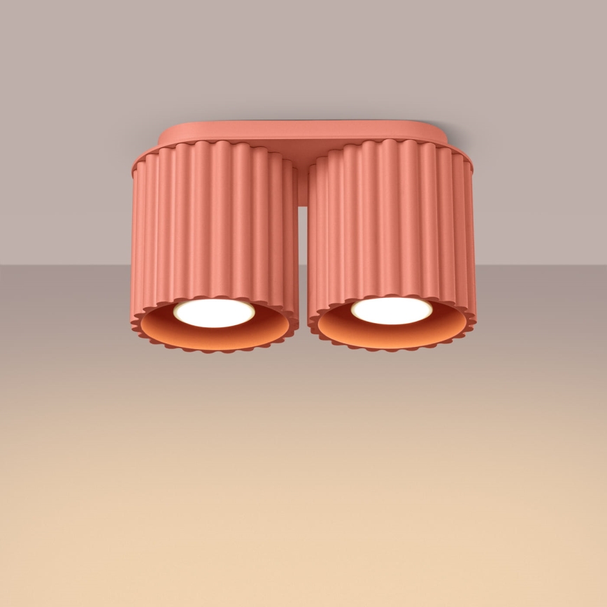Спот осветително тяло AURA 2xGU10/10W/230V розово