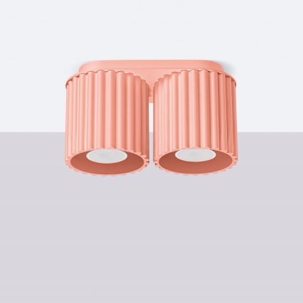 Спот осветително тяло AURA 2xGU10/10W/230V розово