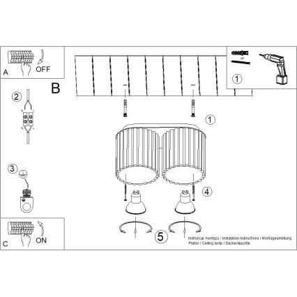 Спот осветително тяло AURA 2xGU10/10W/230V розово