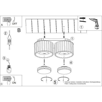 Точково осветително тяло AURA 2xGX53/10W/230V розово