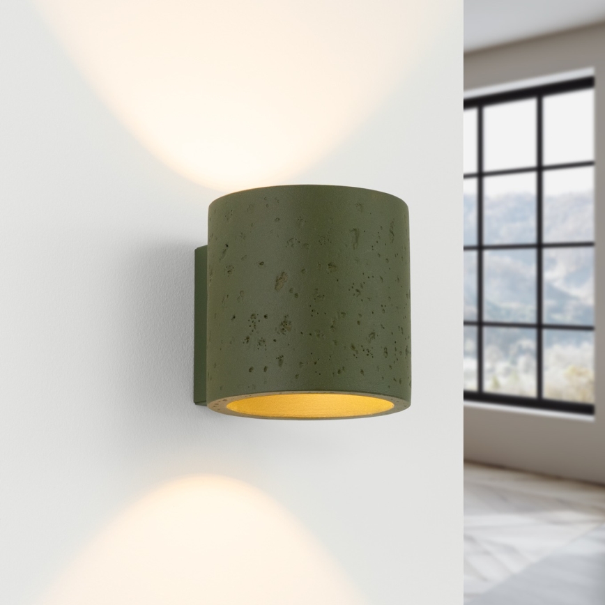 Стенен спот ORBIS 1xG9/8W/230V бетон/зелен