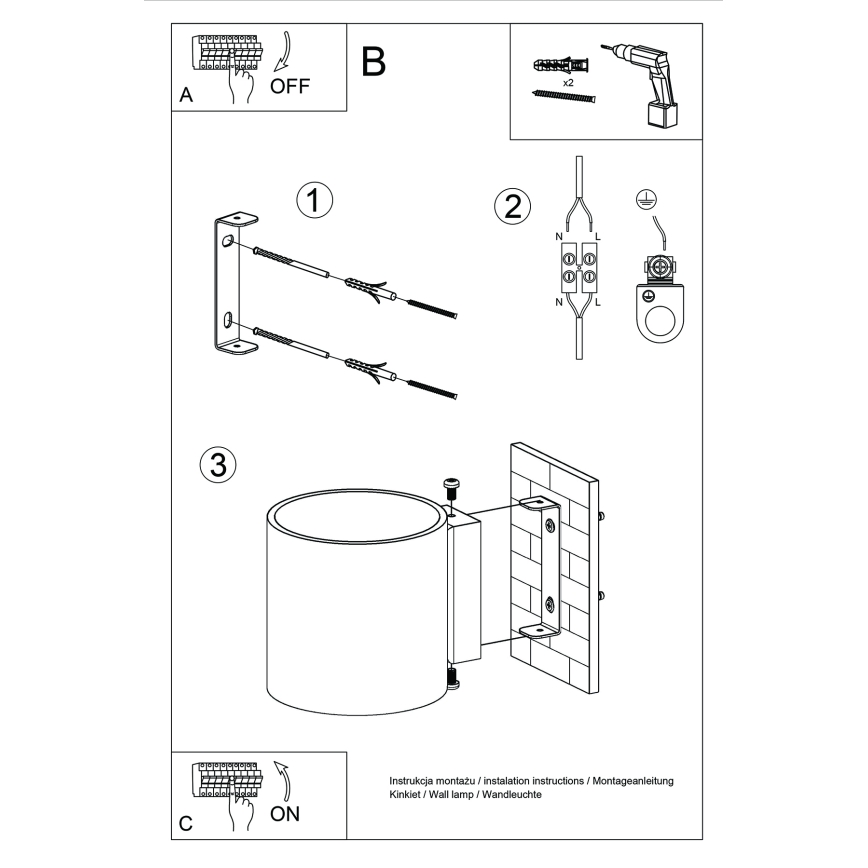 Стенен спот ORBIS 1xG9/8W/230V бетон/зелен