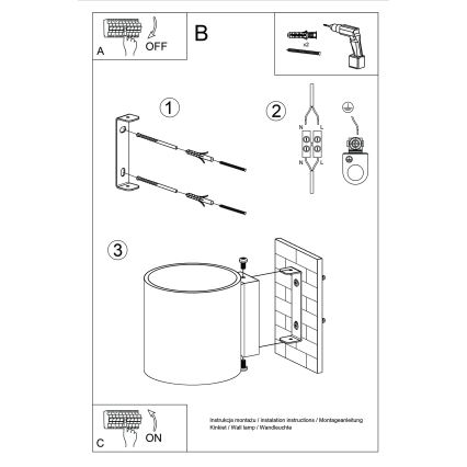 Стенен точков осветител ORBIS 1xG9/8W/230V бетон/кремав