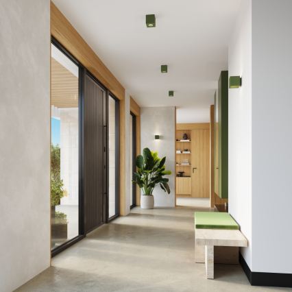 Стенно точково осветително тяло QUAD 1xG9/8W/230V бетон/зелено