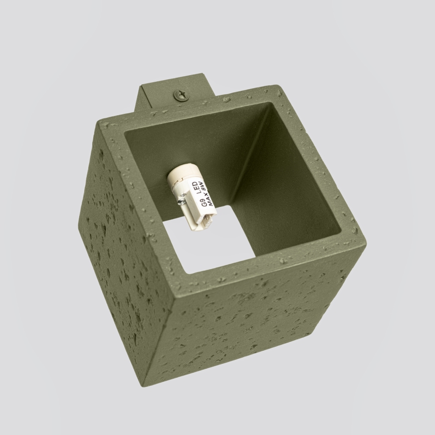 Стенно точково осветително тяло QUAD 1xG9/8W/230V бетон/зелено