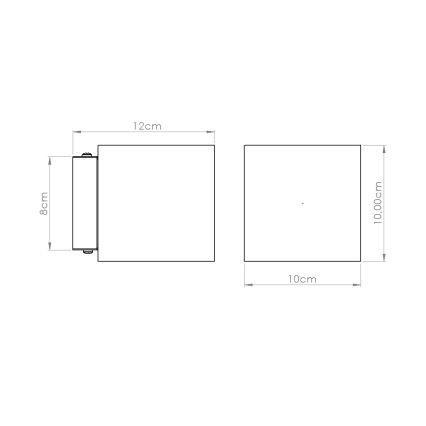 Стенно точково осветително тяло QUAD 1xG9/8W/230V бетон/кремаво