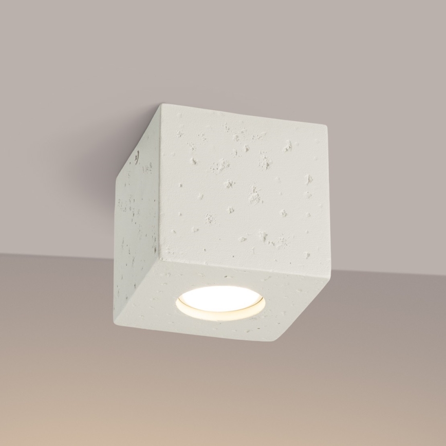 Точково осветително тяло QUAD 1xGU10/10W/230V бетон/кремаво