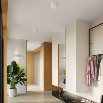 Точково осветително тяло QUAD 1xGU10/10W/230V бетон/кремаво