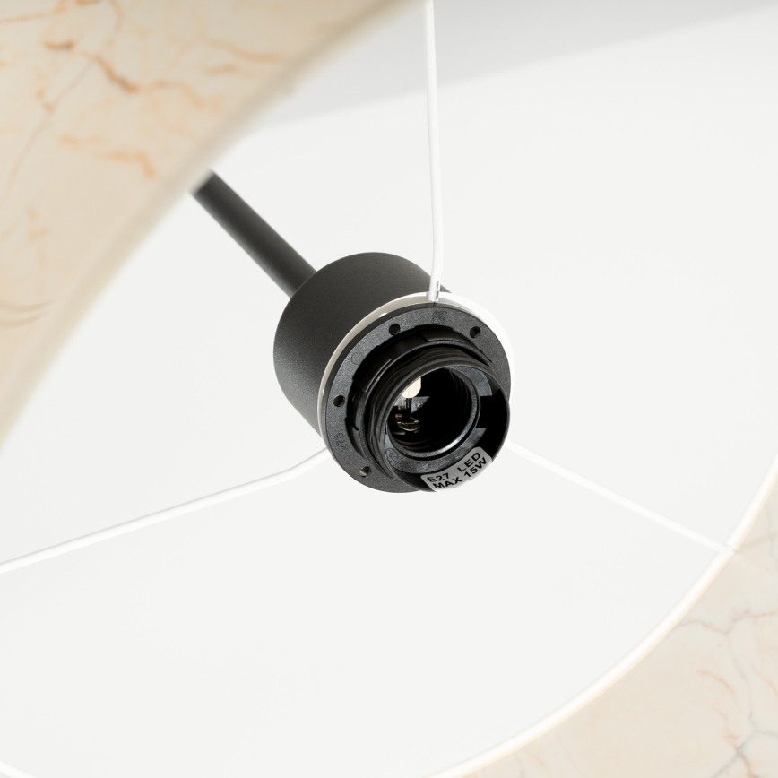 Полилей на трос NEVIA 1xE27/15W/230V Ø 40 см бежов/мраморен декор