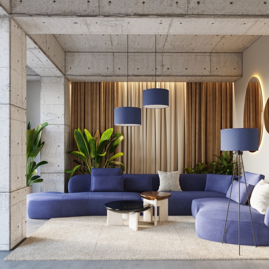 Подвесен полилей NEVIA на кабел, 1x E27 / 15 W / 230 V, Ø 40 см, син