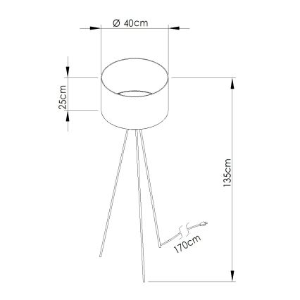 Подова лампа NEVIA 1xE27/15W/230V таупе