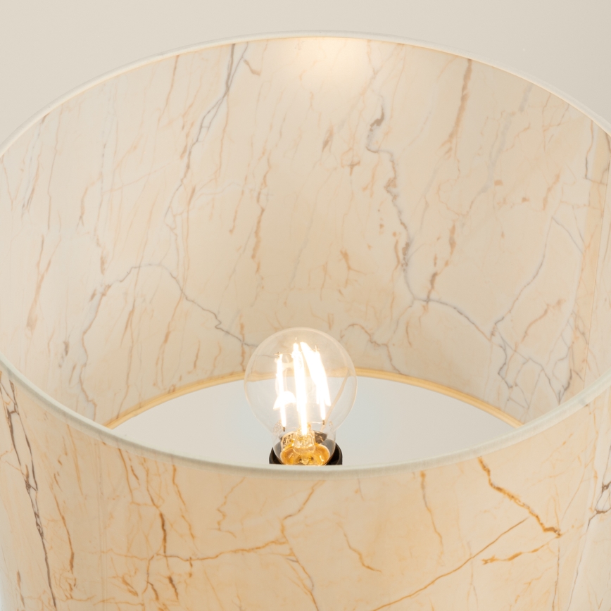 Подова лампа NEVIA 1xE27/15W/230V бежова/мраморен декор