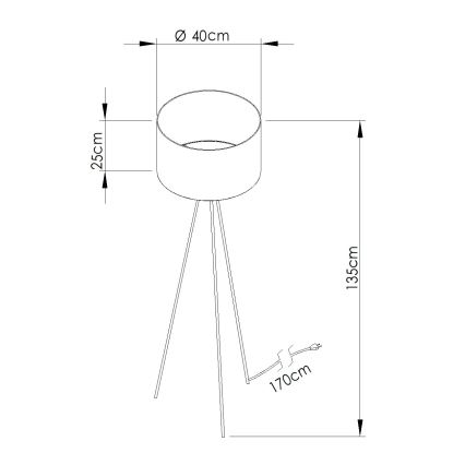 Подова лампа NEVIA 1xE27/15W/230V синя