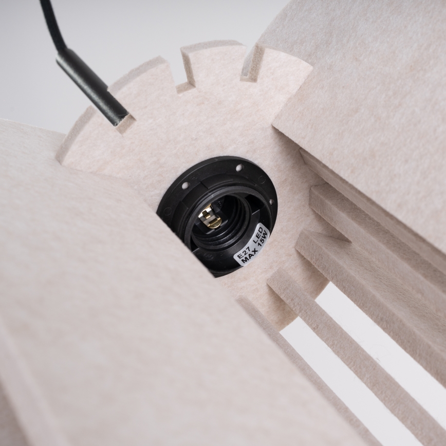 Пендел на кабел MULA 1xE27/15W/230V, диаметър 27 см, кремав