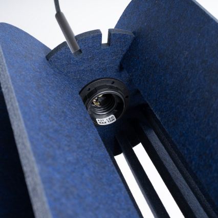 Пендел на кабел MULA 1xE27/15W/230V Ø 27 см, син