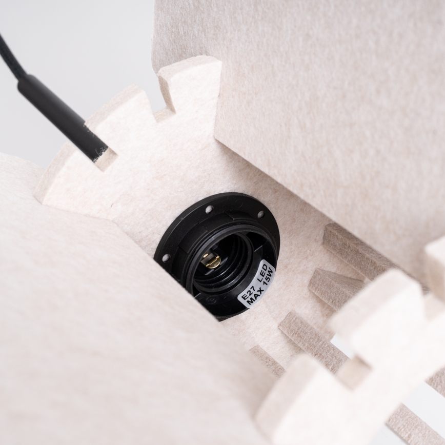 Пендел на кабел MULA 1xE27/15W/230V Ø 45 см кремав