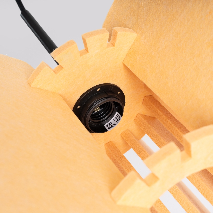 Полилей на кабел MULA 1xE27/15W/230V Ø 45 см жълт