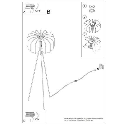 Подова лампа MULA 1xE27/15W/230V жълта