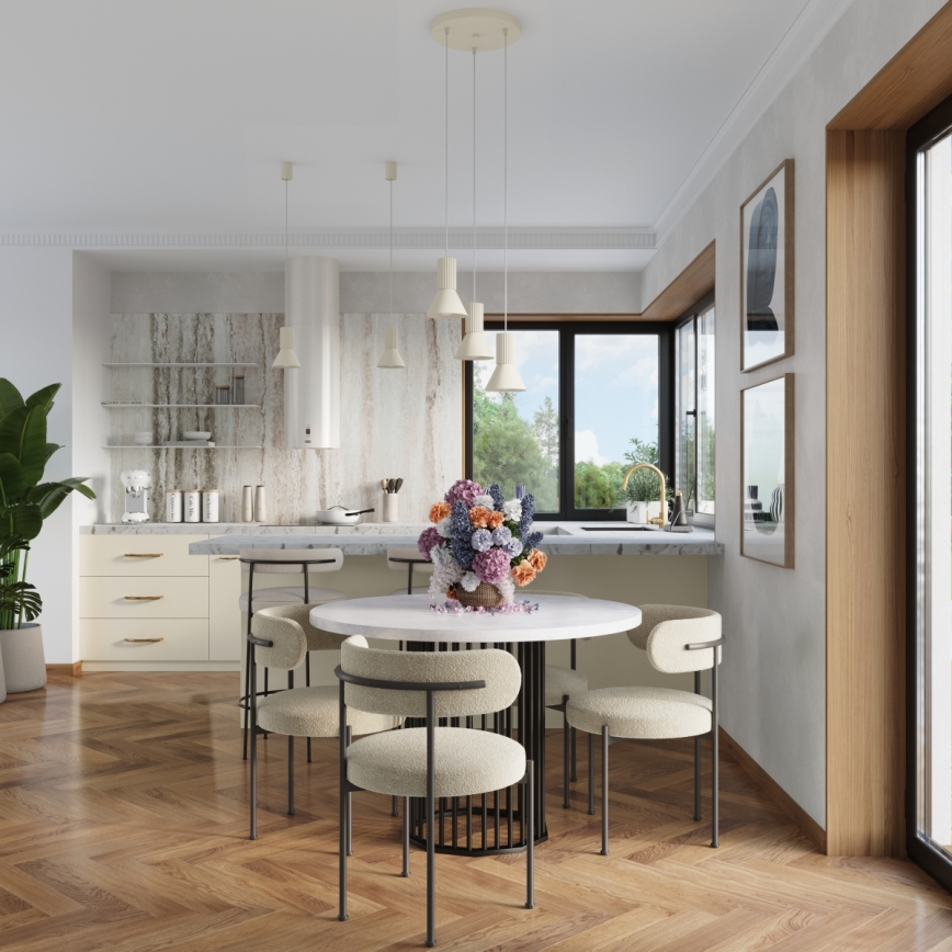 Полилей на кабел ESTRIA 1x E14/10W/230V Ø 14 см кремав