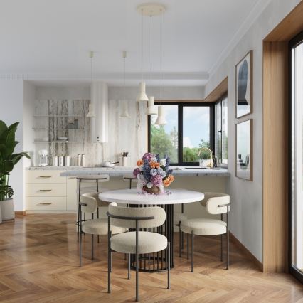 Полилей на кабел ESTRIA, 3xE14/10W/230V, диаметър 30 см, кремав