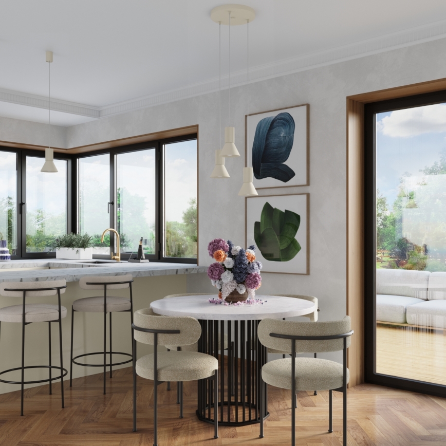 Полилей на кабел ESTRIA, 3xE14/10W/230V, диаметър 30 см, кремав