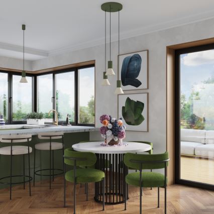 Полилей на кабел ESTRIA 3xE14/10W/230V Ø 30 см зелен